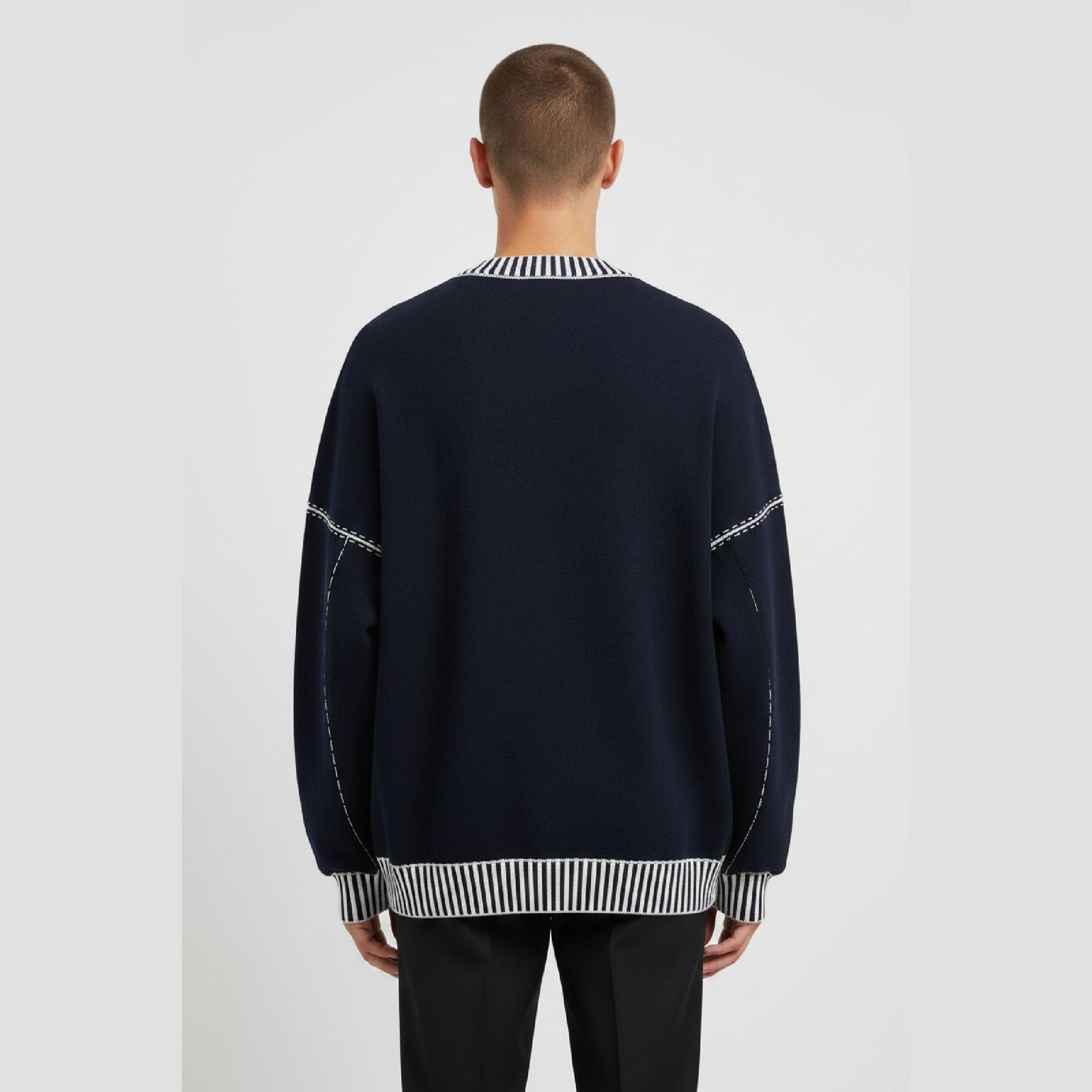Black sweatshirt with yellow details on it