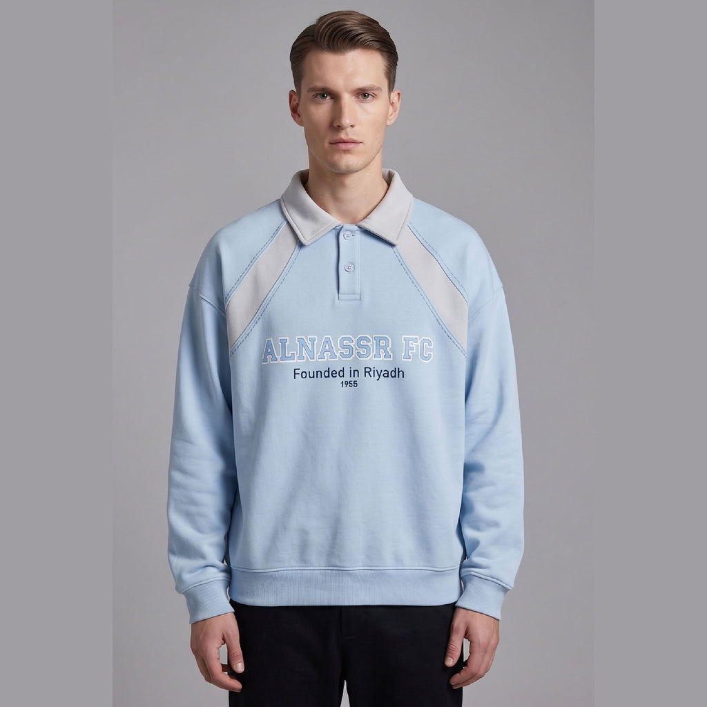 long sleeved Sweatshirt with Light blue and gray Details