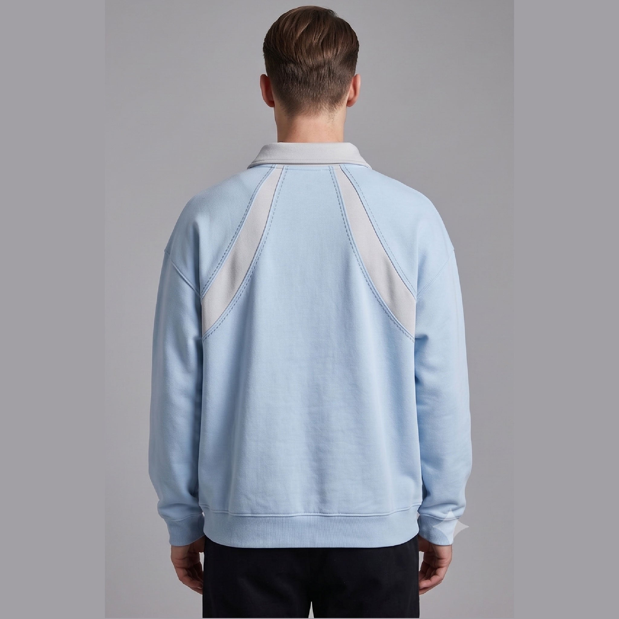 long sleeved Sweatshirt with Light blue and gray Details