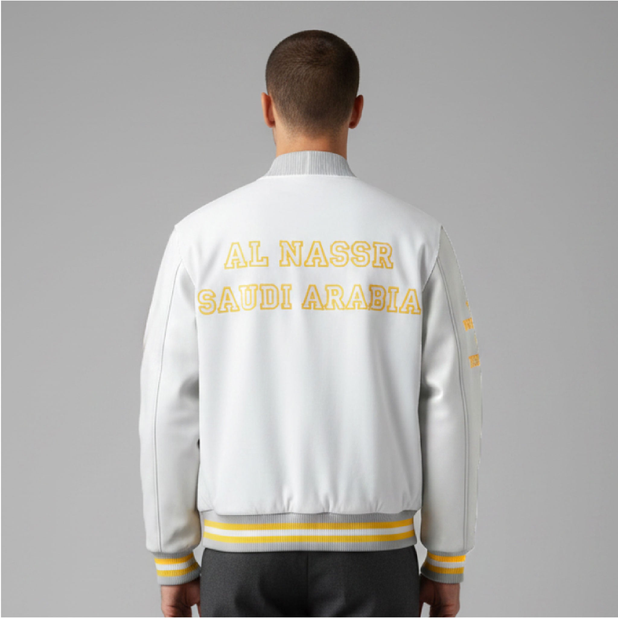 White jacket with the Al-Nassr Designs