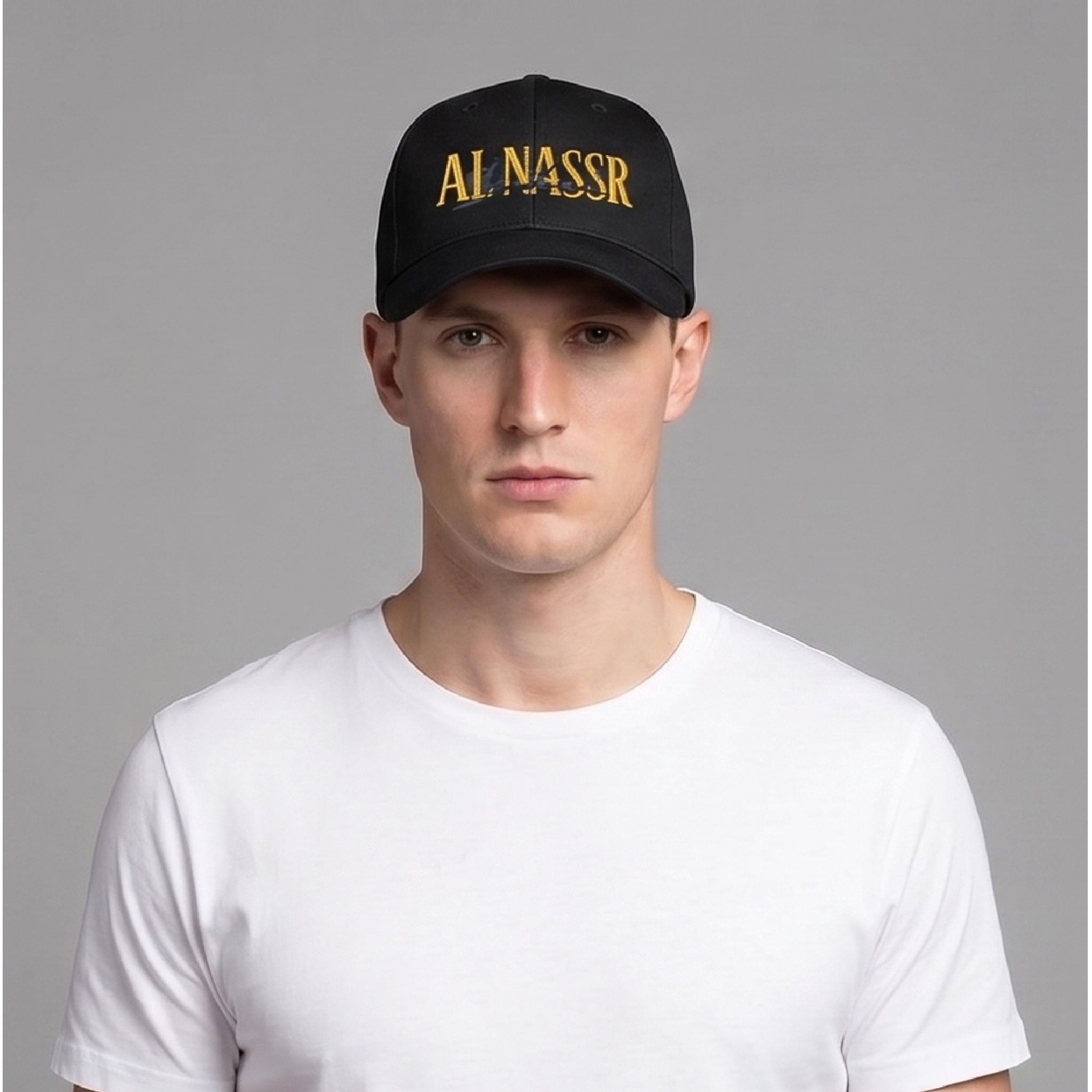 Black Cap with the Yellow Al-Nassr Typographic on it