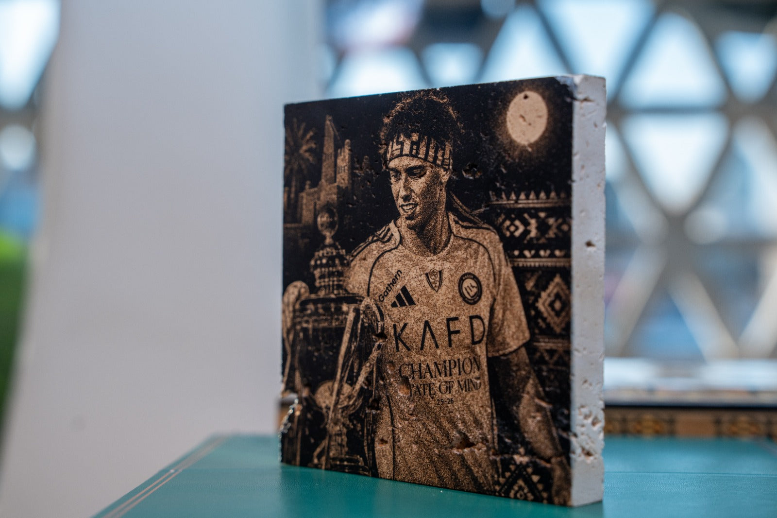 Al Nassr Peak Freedom Collection - engraved stone side view