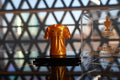 Al Nassr FC Saudi League Champion 2026 mini jersey in acrylic display case — front view